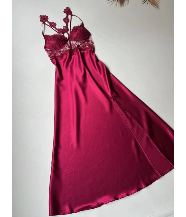 LONG SLIT SILK NIGHTY SET 5 PCS ๐๐