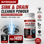 Buyersqure Sink & Drain Cleaner Powder | Advanced Formula | Pack of 3 | Powerful Clog & Drain Cleaner