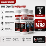 Buyersqure Sink & Drain Cleaner Powder | Advanced Formula | Pack of 3 | Powerful Clog & Drain Cleaner