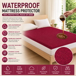 TERRY COTTON WATERPROOF MATTRESS COVER(MAROON COLOR)