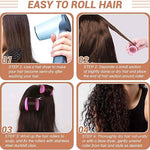 🎀 12pcs/Set Hair Roller Set 🎀 💁‍♀️ 12pcs Plastic Self-Grip Curlers (3 Sizes) + 12pcs Metal Clips ✨