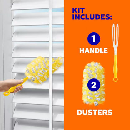 🎁 Buy 1 Get 1 FREE! 🧹 Dusters™ Heavy Duty Starter Kit | Reusable Duster Handle & Refills ✨