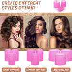 🎀 12pcs/Set Hair Roller Set 🎀 💁‍♀️ 12pcs Plastic Self-Grip Curlers (3 Sizes) + 12pcs Metal Clips ✨