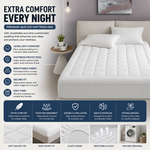 Waterproof Mattress Protector, Cloud Soft Plush Mattress Cover, Overfilled Mattress Pad, Fitted Pocket Fits Up to 18 Inch, Machine Washable Bed Cover, White Full
