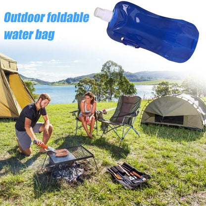 🎁 Buy 1 Get 1 FREE! 💧 480ml Collapsible Water Bottle | BPA-Free Reusable Folding Water Pouch | Hiking, Camping & Travel Bottle 🏕️