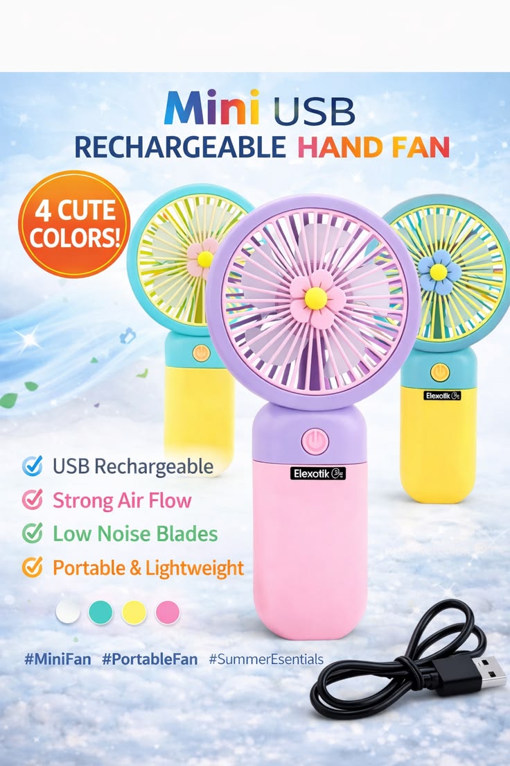 🐰 BunnyBreeze™ Fan Portable Rechargeable