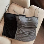 🌟 Stylish Waist Pleated Corset Top 🌟💖 Soft Support with Fixed Chest Pads – No need for a bra