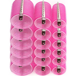 🎀 12pcs/Set Hair Roller Set 🎀 💁‍♀️ 12pcs Plastic Self-Grip Curlers (3 Sizes) + 12pcs Metal Clips ✨