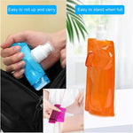 🎁 Buy 1 Get 1 FREE! 💧 480ml Collapsible Water Bottle | BPA-Free Reusable Folding Water Pouch | Hiking, Camping & Travel Bottle 🏕️