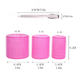 🎀 12pcs/Set Hair Roller Set 🎀 💁‍♀️ 12pcs Plastic Self-Grip Curlers (3 Sizes) + 12pcs Metal Clips ✨